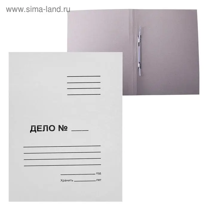 Скоросшиватель Calligrata &laquo;Дело&raquo;, 250 г/м&sup2;, белый, немелованный, до 200 л