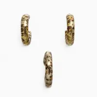 Набор серьги и каффы "Леопард", цвет золото