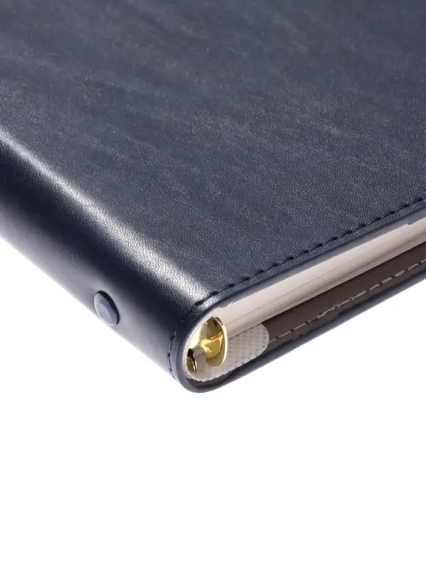 Органайзер на кольцах, А5, с хлястиком, 80л, линия, к/зам, Синий