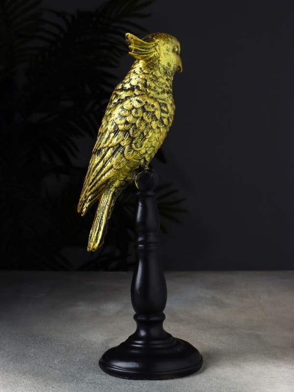 Фигура "Попугай на жердочке" 34х10х12 см, бронза