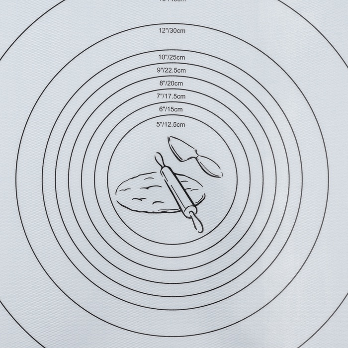 Коврик для выпечки и раскатки теста с разметкой, армированный &laquo;Эрме&raquo;, силикон, 59,5&times;40 см, белый
