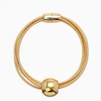 Набор 2 пред-та: колье, браслет "Бусина на нитях", цвет золото