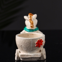 Фигурное Кашпо "Лошадь с тележкой" 10х10х6 см, бежевый