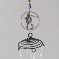 Музыка ветра металл от сглаза "Морской конек" 4 трубочки h=60см