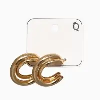 Серьги металл "Переплетение" тренд, цвет золото