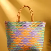 Сумка плетёная, 30&times;15&times;30 см, пластик, разноцветная