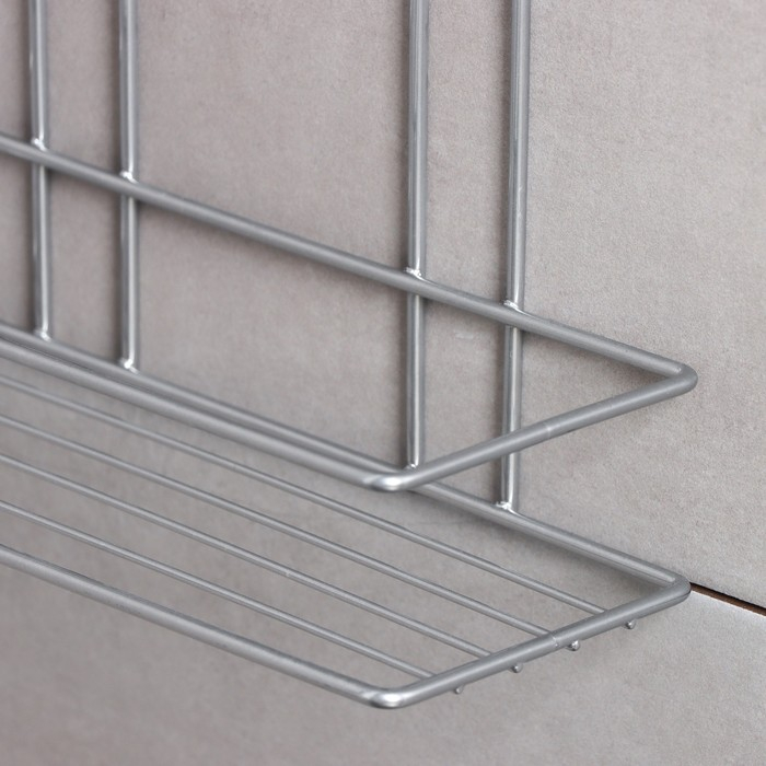 Полка прямоугольная 2-х ярусная, 26,5&times;10,5&times;35 см, цвет хром