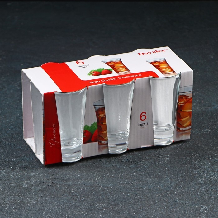 Набор стопок стеклянных &laquo;Текила&raquo;, 70 мл, 5&times;8,5 см, 6 шт