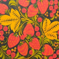 Доска разделочная &laquo;Ягодка&raquo;, микс, хохлома