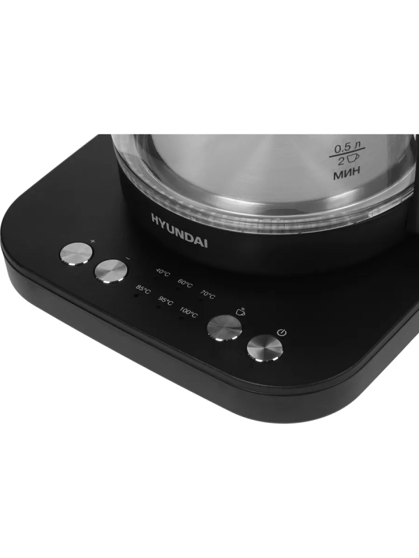Чайник HYK-G5506 черный-серебристый, 1.7л, мощность 2200Вт