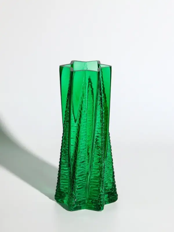 Ваза стекло настольная "Флоранс" 25х11х9 см, зелёный