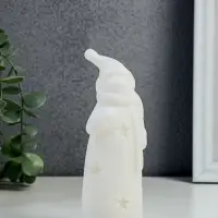 Фигурка светящаяся RISALUX &laquo;Снеговик в колпаке&raquo; LED, 3хAG10 белый 4,8х4,8х15 см