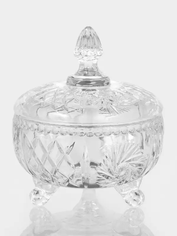 Сахарница с крышкой "Наполли" 8,7х8,7х10,5 см, прозрачная