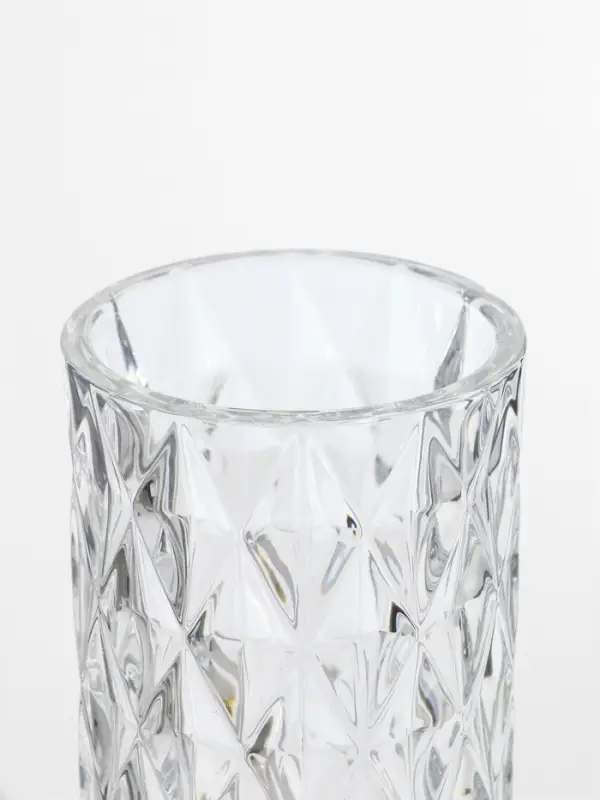 Ваза стекло настольная "Шерри" ромбы, 24,5х10,5 см, прозрачный