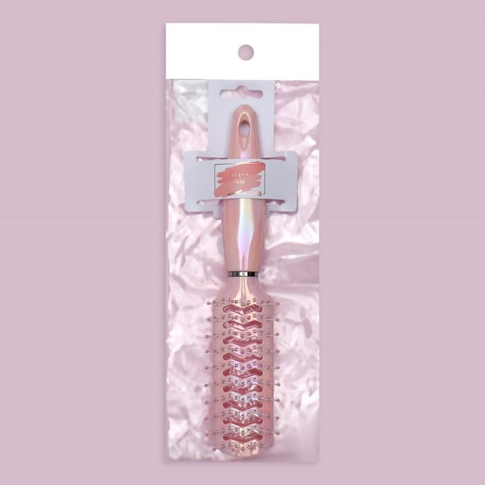 Расчёска массажная, вентилируемая, 4,2 &times; 23 см, цвет розовый