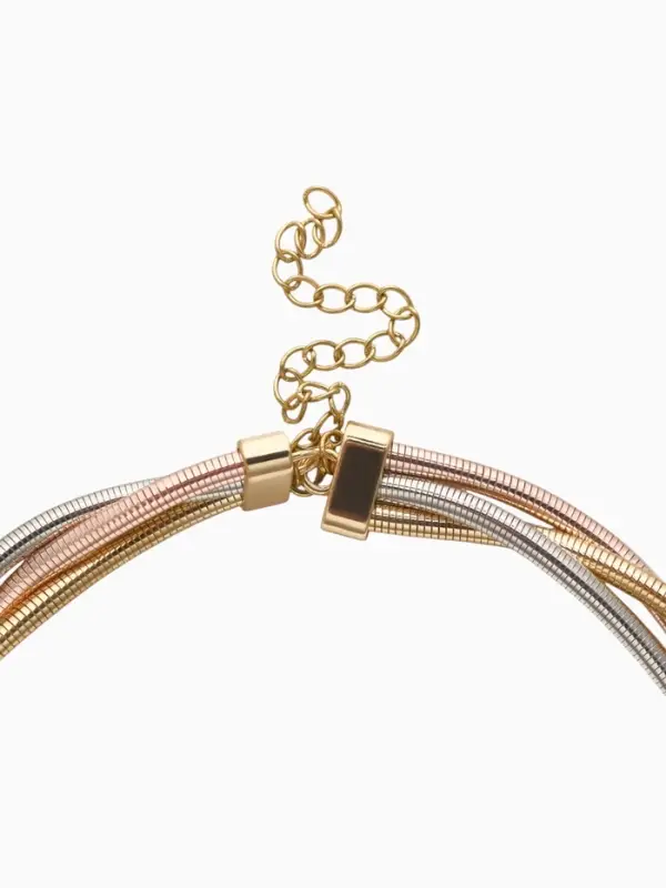 Чокер &laquo;Многослойный&raquo; крупный металлический, разноцветный