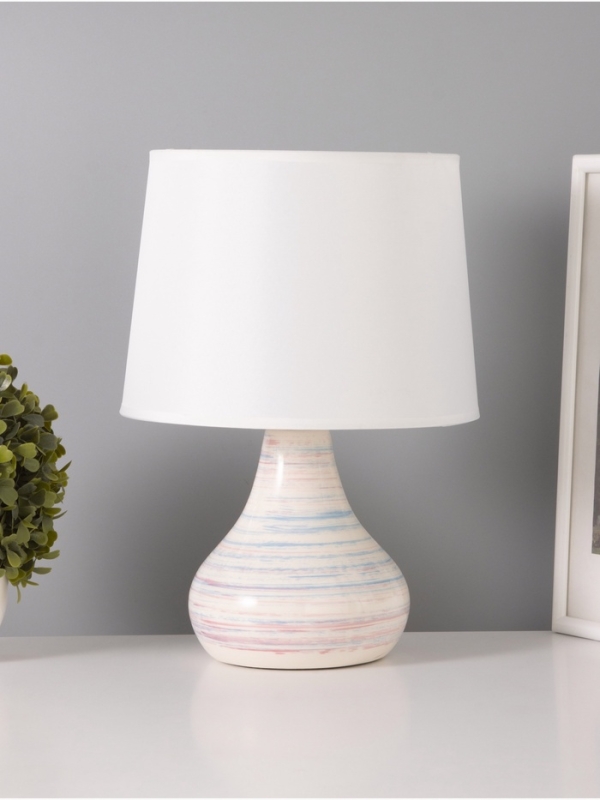 Настольная лампа "Аннабель" 1х15Вт Е14 белый голубой 23х23х33см