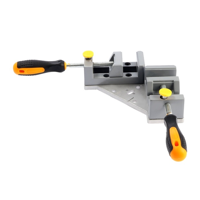 Струбцина угловая усиленная ТУНДРА, металлическая, два зажима 90 и 180&deg;, 2К рукоятка, 70 мм   107021