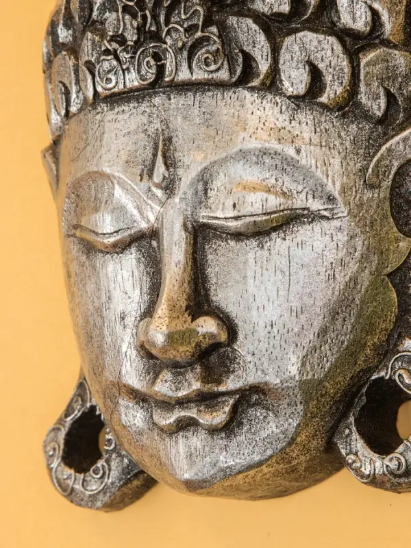 Сувенир интерьерный &laquo;Будда&raquo;, 13&times;5&times;18 см, дерево, серебро