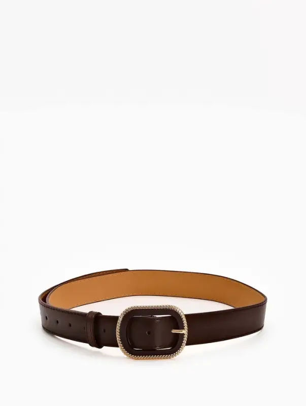 Ремень жен 05-01-07-01, Июнь2507, 3*0,3*110 см, без винта, пряж золото+пласт, 1 прокол корич   10903