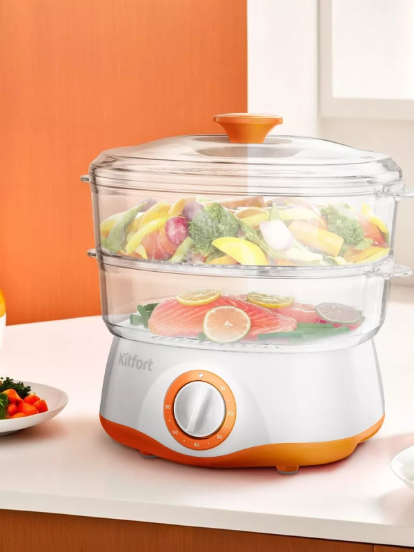 Пароварка кухонная электрическая с 2 корзинами KT-6452