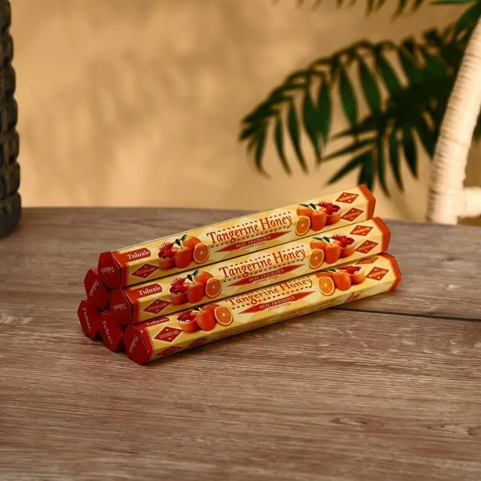 Благовония "Tulasi" 20 аромапалочек Мёд и мандарин