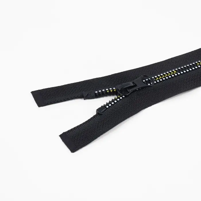 Молния &laquo;Трактор&raquo;, №5, разъёмная, замок автомат, 80 см, чёрная, белая, жёлтая