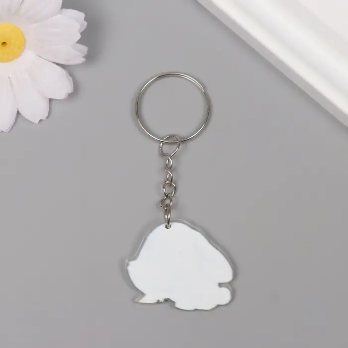 Брелок акрил "Малыш зайка в пижамке засыпает" 2,9х3,4х0,3 см