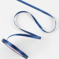 Лента атласная, с серебряным люрексом, 6 мм, 23&plusmn;1 м, синяя №038