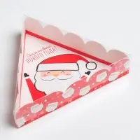 Коробка для кондитерских изделий с пластиковой крышкой &laquo;Счастливого Нового года!&raquo;, 18 х 4 см