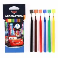 Фломастеры 6 цветов, вентилируемый колпачок &laquo;Тачки&raquo;