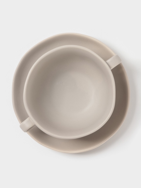 Бульонница Magistro "Potter" 255мл 15х2 цвет светло-серый с блюдцем