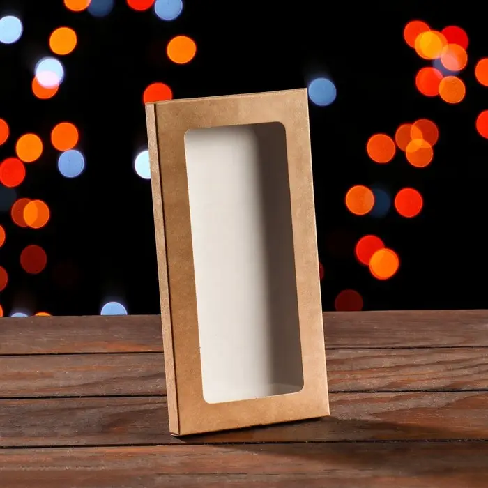 Подарочная коробка под плитку шоколада, крафт, 18&times;9&times;1.4 см