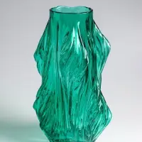 Ваза настольная стекло "Греверли" 31х10 см, зелёный