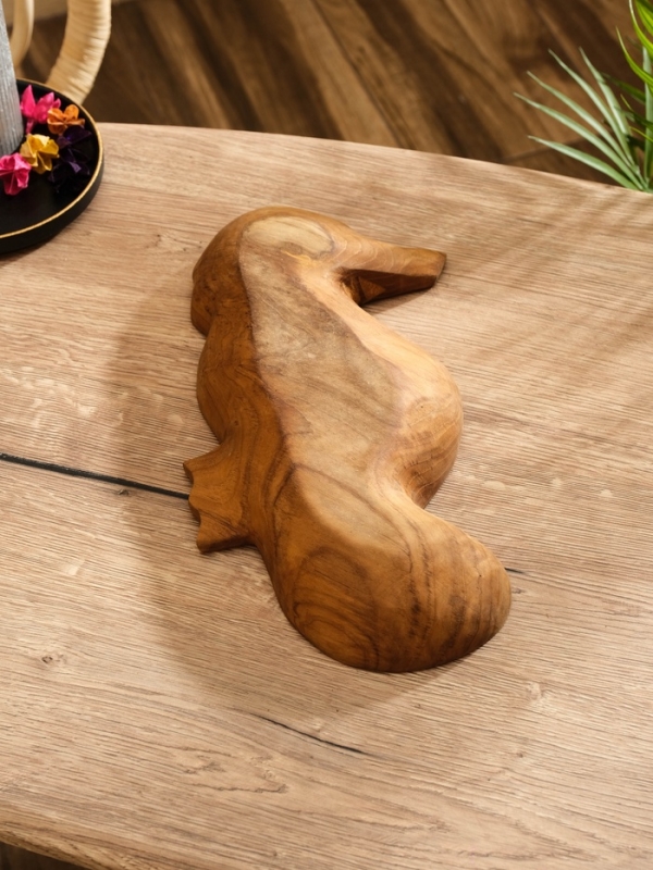 Тарелка "Морской конек" дерево Джати, 33х20х5 см, цв. коричневый