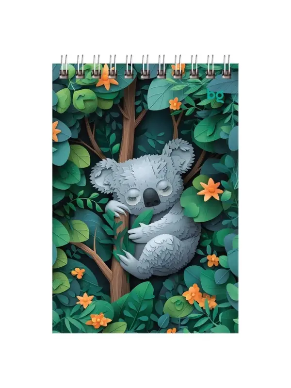 Блокнот А6 40 листов, в клетку, на гребне, Paper art, обложка мелованный картон, МИКС