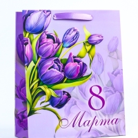 Пакет подарочный ламинированный вертикальный &laquo;Букет&raquo;, M 26 &times; 32 &times; 12 см