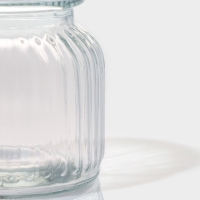 Банка стеклянная для хранения сыпучих продуктов Доляна &laquo;Зайка в золотом&raquo;, 600 мл, с керамической крышкой