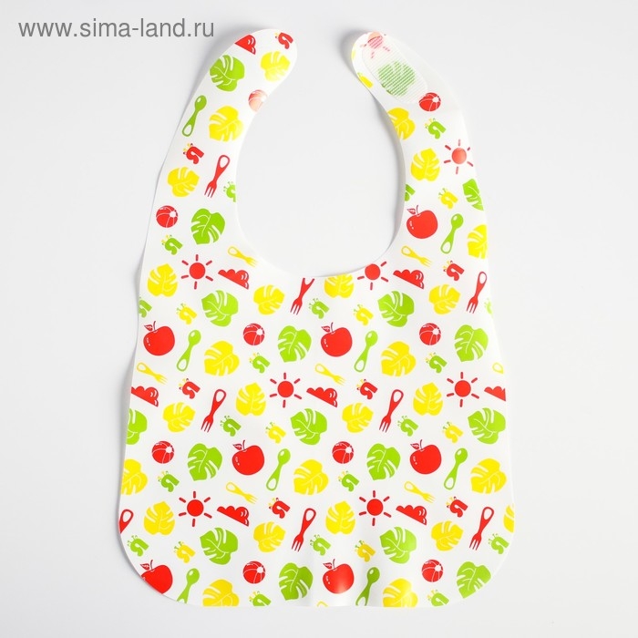 Нагрудник для кормления &laquo;Крошка Я&raquo; непромокаемый на липучке, цвет желтый