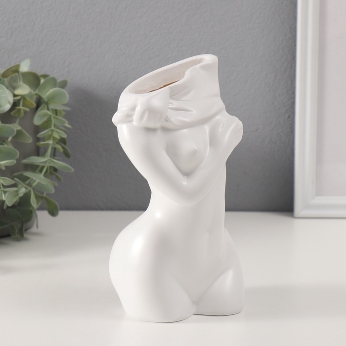 Сувенир полистоун вазон "Скульптура. Женское тело" 9,9х18,6 см