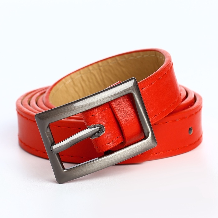 Ремень жен 01-01-03-01 Июнь15, 1,1*0,3*110 см, пряжка т-металл, 1 прокол, красный