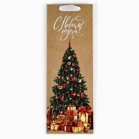 Пакет под бутылку &laquo;Новогодние подарки&raquo;, ёлка, 13 х 36 х 10 см , Новый год