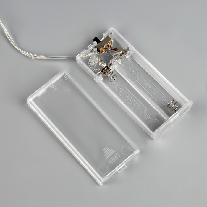 Гирлянда &laquo;Нить&raquo; 2 м с насадками &laquo;Оленёнок&raquo;, IP20, прозрачная нить, 10 LED, батарейки AAх2 (не в комплекте), свечение тёплое белое