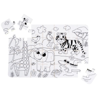 Мягкий пазл для малышей раскраска &laquo;Африка&raquo;, размер 50х33 см, 28 деталей, Крошка Я