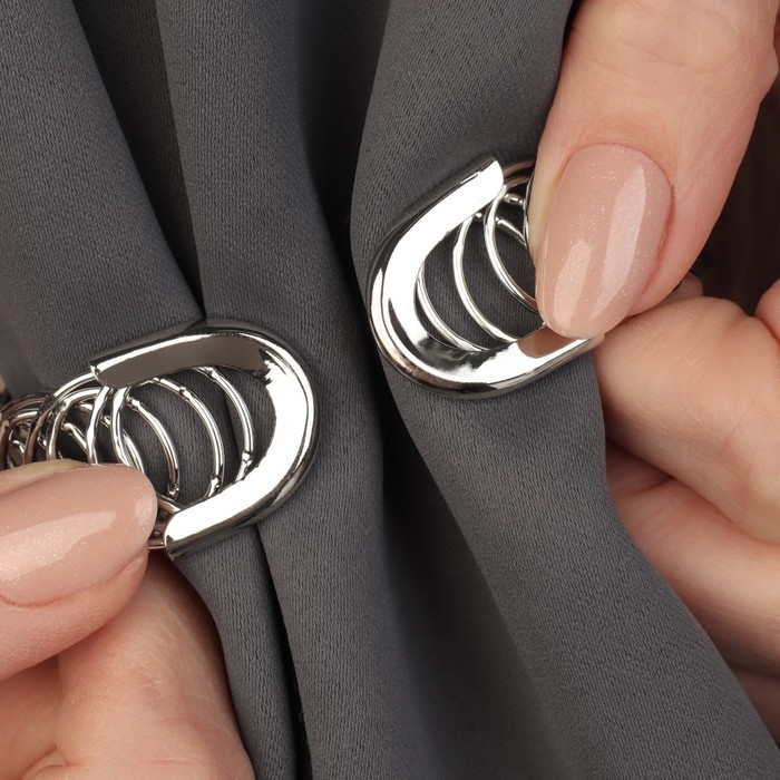 Подхват для штор &laquo;Кольцо&raquo;, 2 &times; 23 см, цвет серебряный