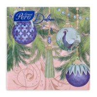 Новогодние салфетки бумажные GrandPero Deluxe &laquo;Роскошная елка&raquo;, 3 слоя, 33х33 см, 20 шт