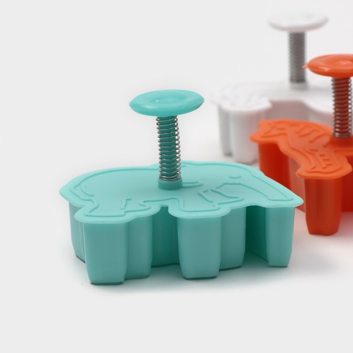 Набор плунжеров кондитерских Доляна &laquo;Зоопарк&raquo;, 4 шт, 6&times;5 см, цвет МИКС