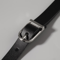 Ручка для сумки из натуральной кожи, регулируемая, с карабинами, 60 &plusmn; 2 см &times; 1,2 см, цвет чёрный/серебряный