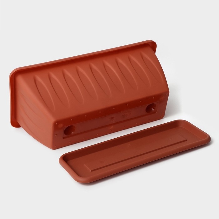 Ящик балконный для цветов с поддоном &laquo;Фелиция&raquo;, 40 см, цвет терракотовый