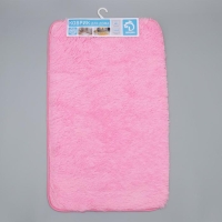Коврик для ванной и туалета Доляна &laquo;Пушистик&raquo;, 50&times;80 см, цвет розовый